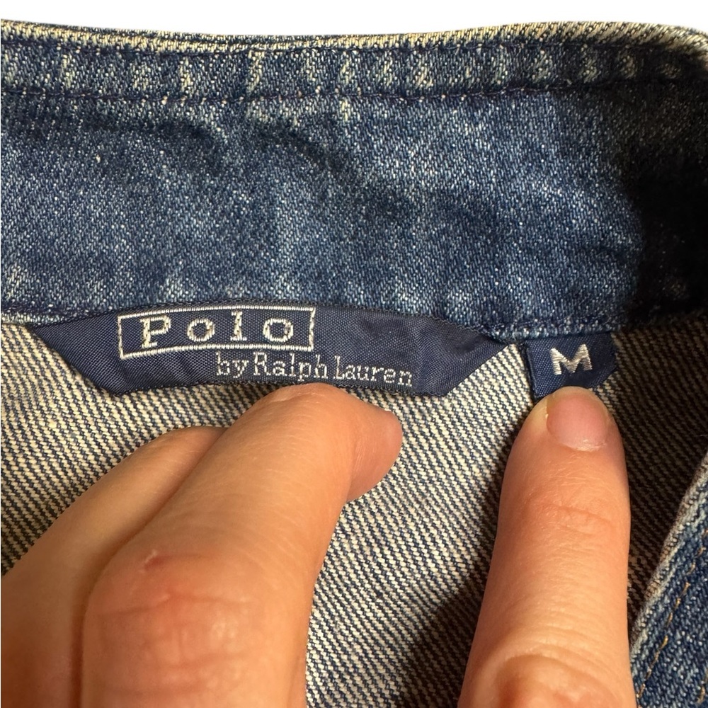 👖 Vintage Polo Ralph Lauren Denim Vest M Embroidered Flowers Y2K Western 🌼 - Picture 4 of 4